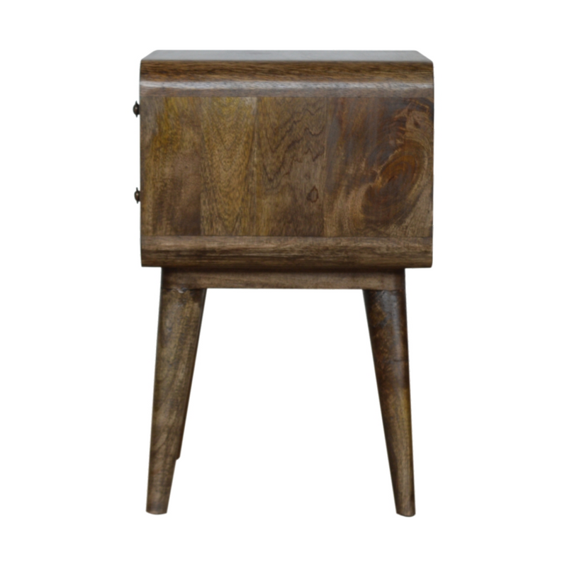 Artisan Furniture Solid Wood Curved Classic Grey Washed Bedside