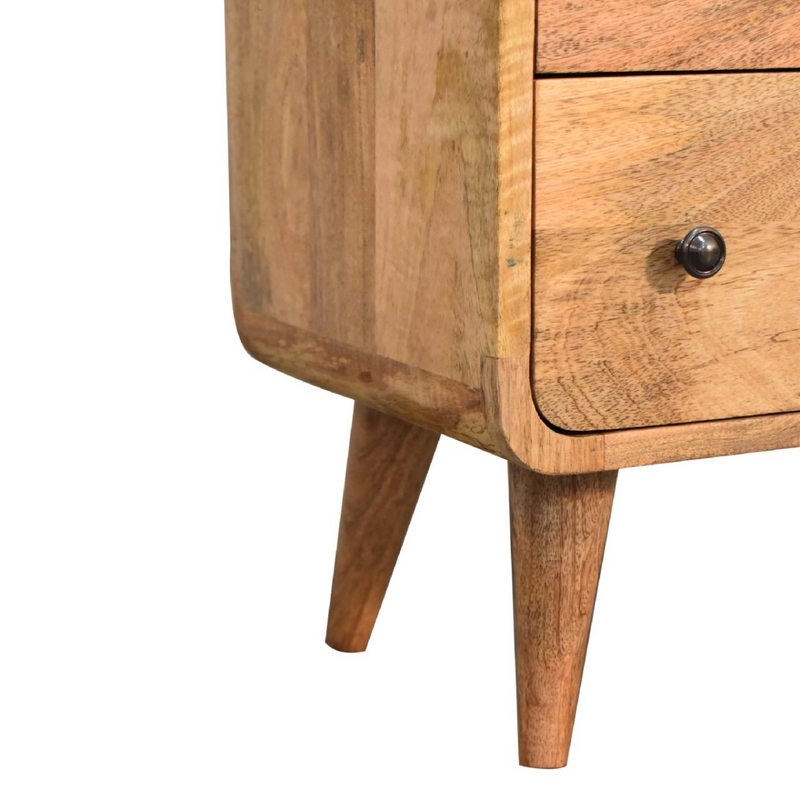 Artisan Furniture Solid Wood Mini Curved Oak-ish Chest