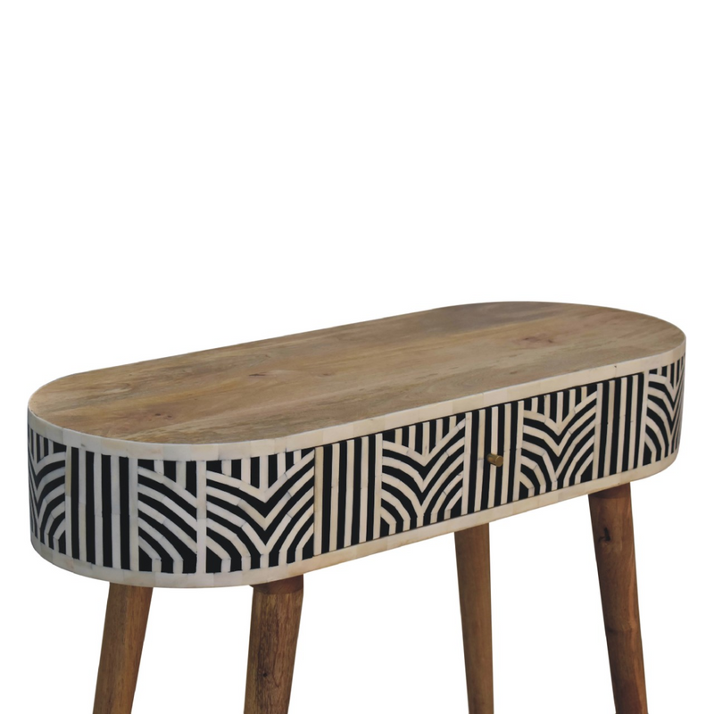 Artisan Furniture Solid Wood Edessa Bone Inlay Console Table