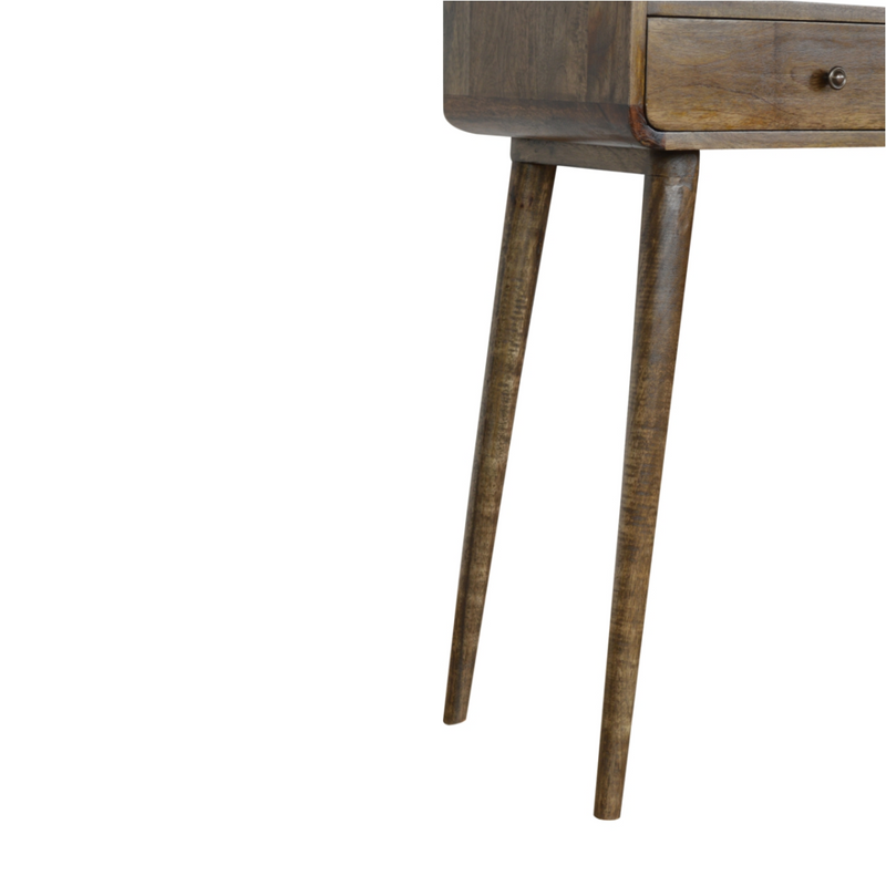 Artisan Furniture Solid Wood Curved Grey-wash Console Table