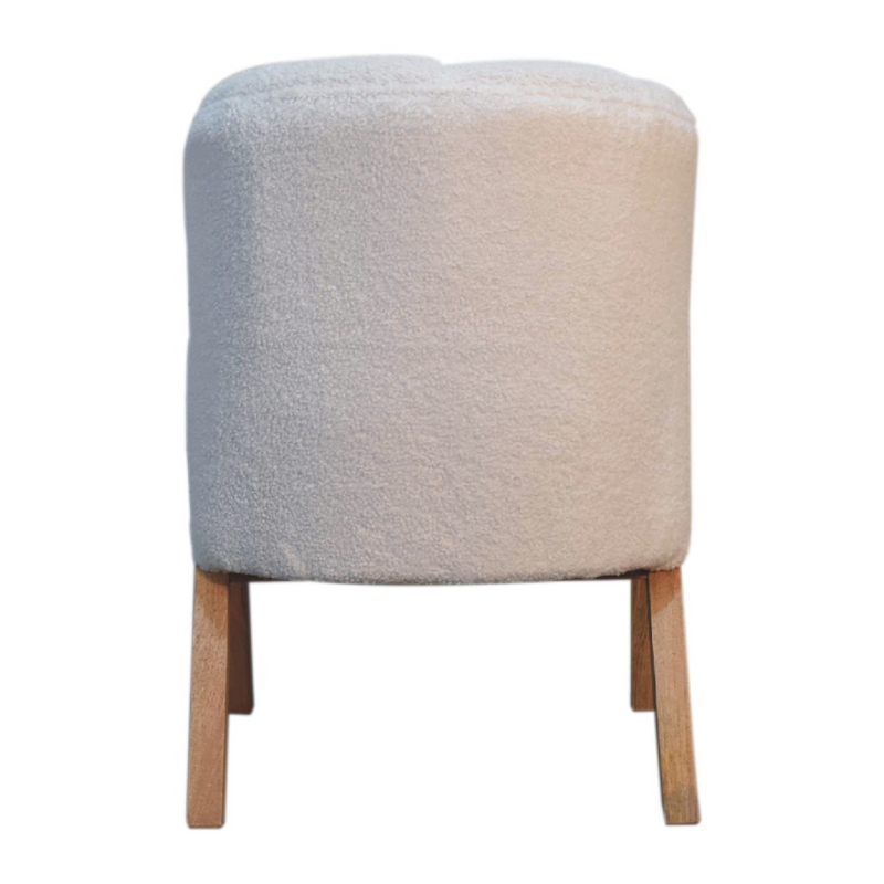 Artisan Furniture Solid Wood White Boucle Minimalistic Chair