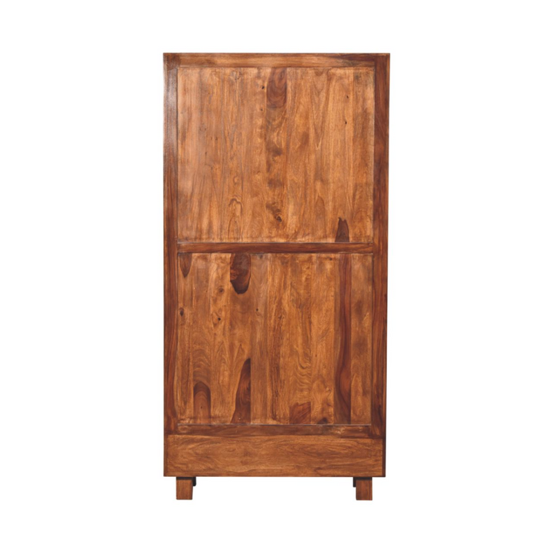Artisan Furniture Solid Wood Tula Bookcase, Brown, 4 Shelves and 2 Drawers