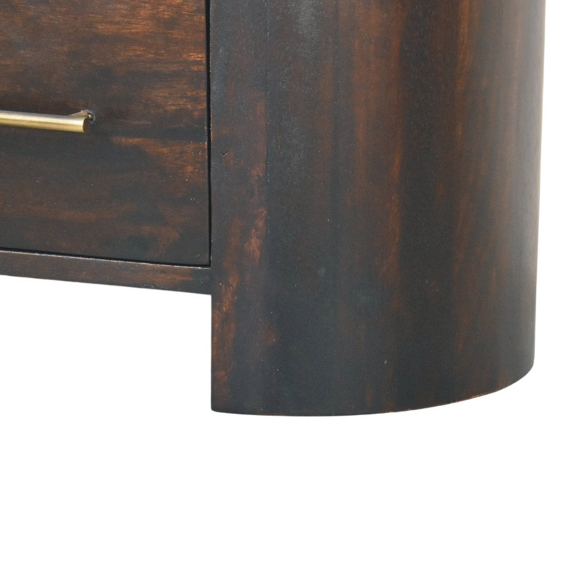 Artisan Furniture Solid Wood Valencia Two-Drawer Bedside Table, Dark Brown