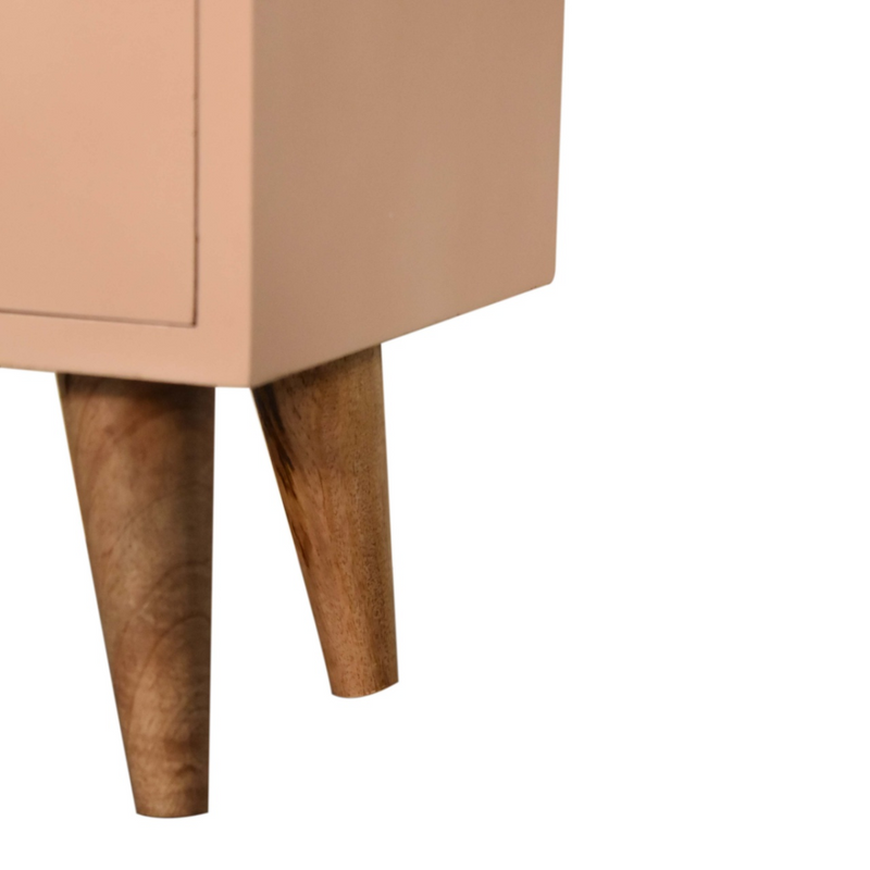 Artisan Furniture Solid Wood Blush Pink Hand Painted Bedside