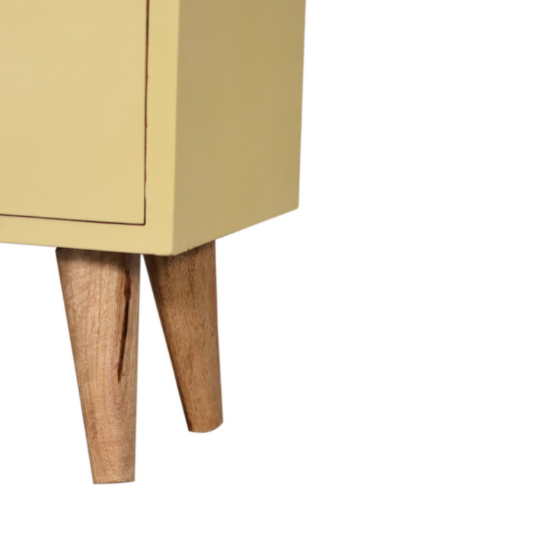 Artisan Furniture Solid Wood Yellow Hand Painted Bedside