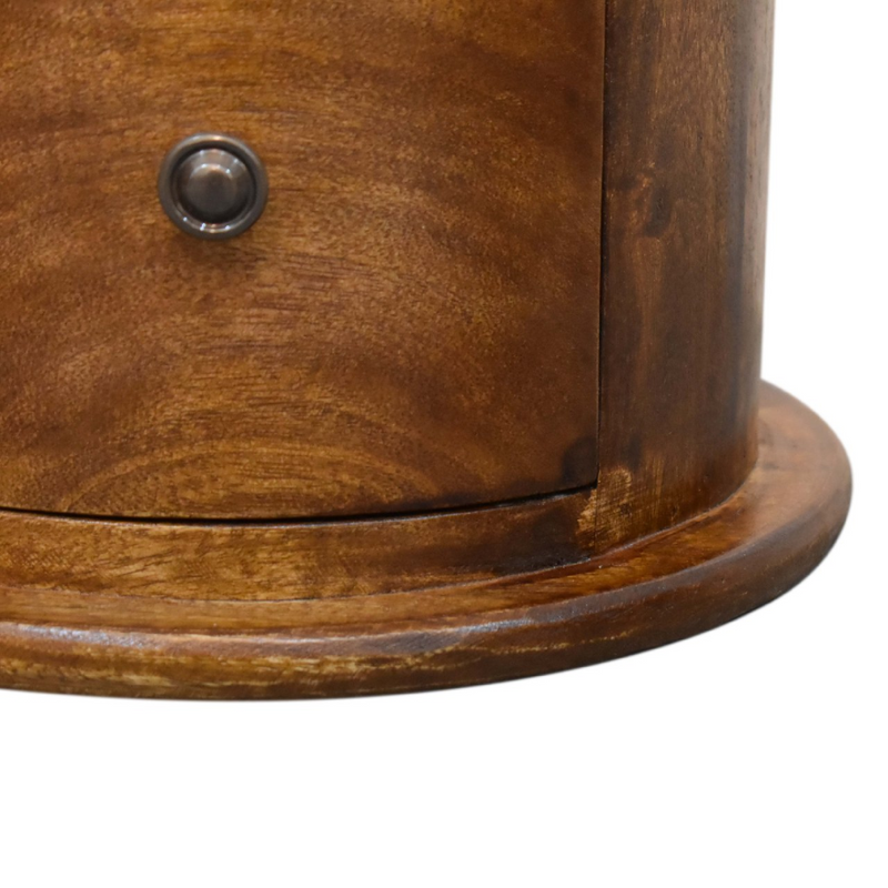 Artisan Furniture Solid Mango Wood Mini Chestnut 2 Drawer Drum Chest