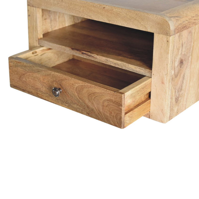 Artisan Furniture Solid Wood Chunky Oak-ish Floating Bedside