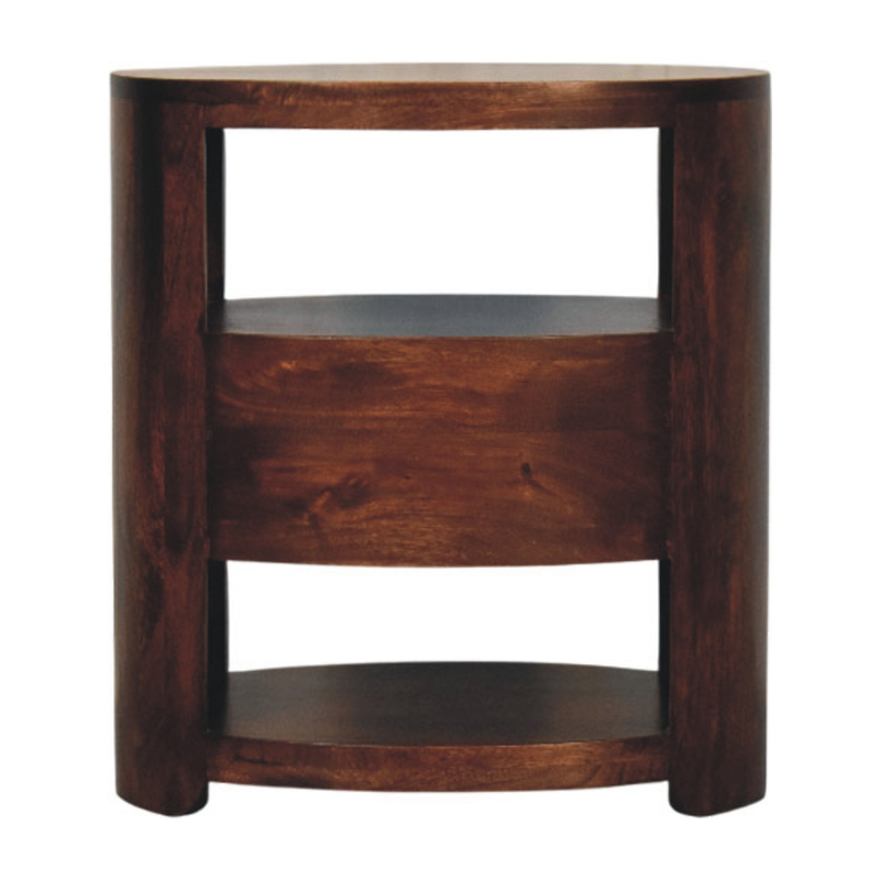 Artisan Furniture Solid Wood Bordeaux Bedside, 1 Drawer & 2 Open Slots, Brown