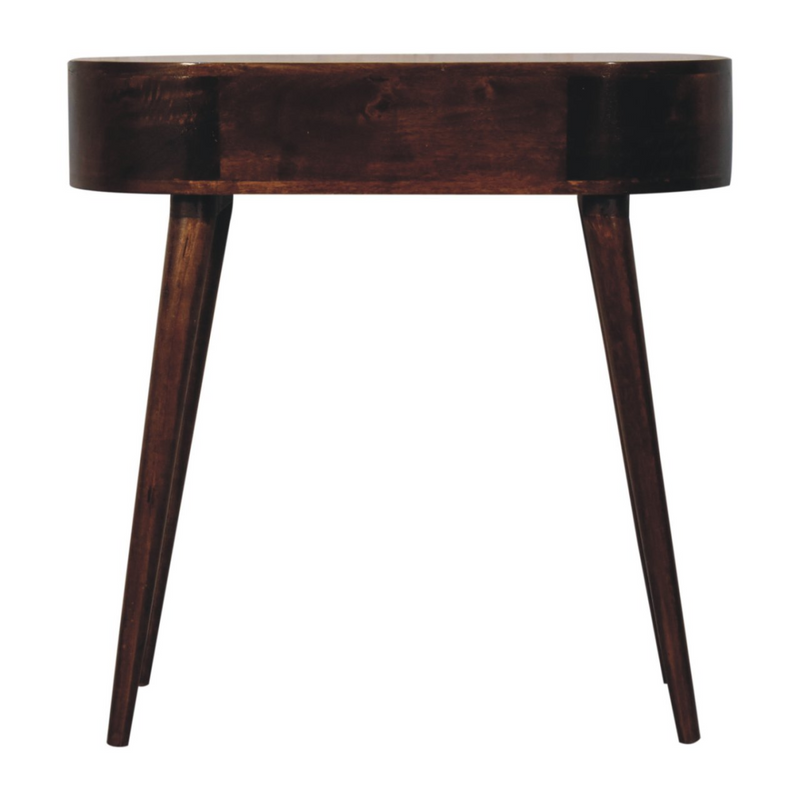 Artisan Furniture Solid Wood California Walnut Rounded Small Console Table, Brown, 1 Drawer