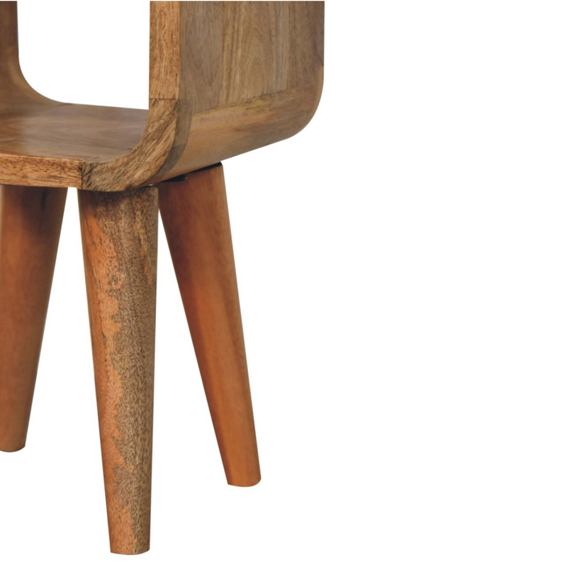 Artisan Furniture Solid Wood Extra Mini Minimalist Open Curved Oak-ish Bedside