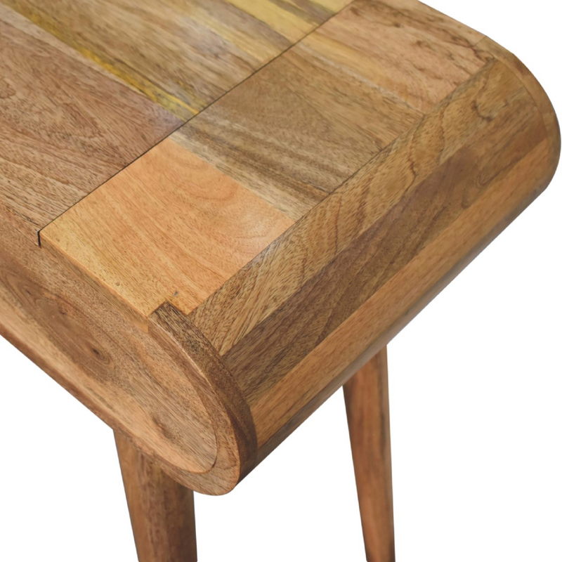 Artisan Furniture Solid Mango Wood Mini Oak-ish Round Dressing Table 79x70x35 cm