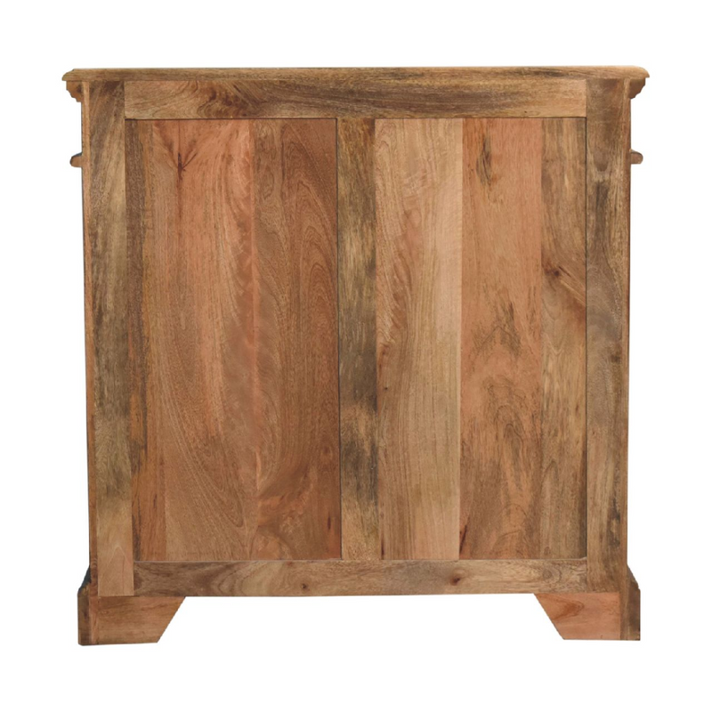 Artisan Furniture Solid Wood Oriental Hand-Painted Wine Cabinet, Black, 2 Doors