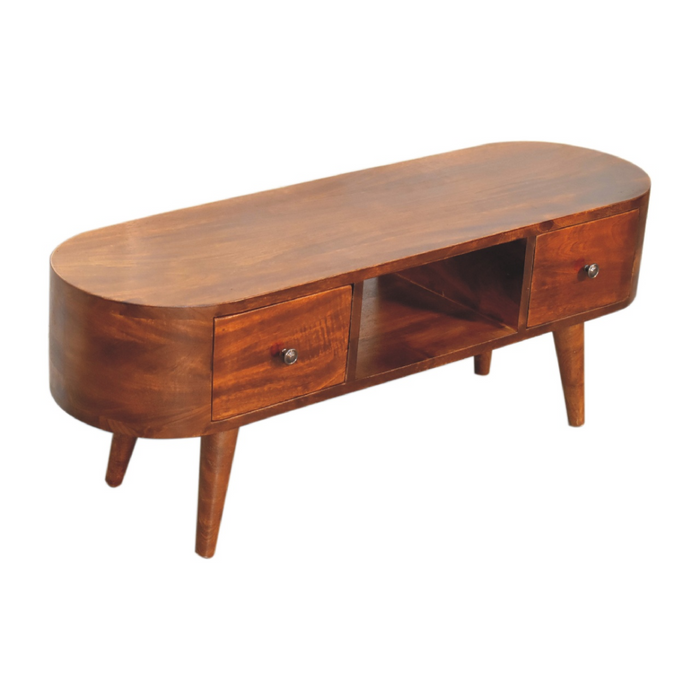 Artisan Furniture Solid Wood Chestnut Round Open Media Unit