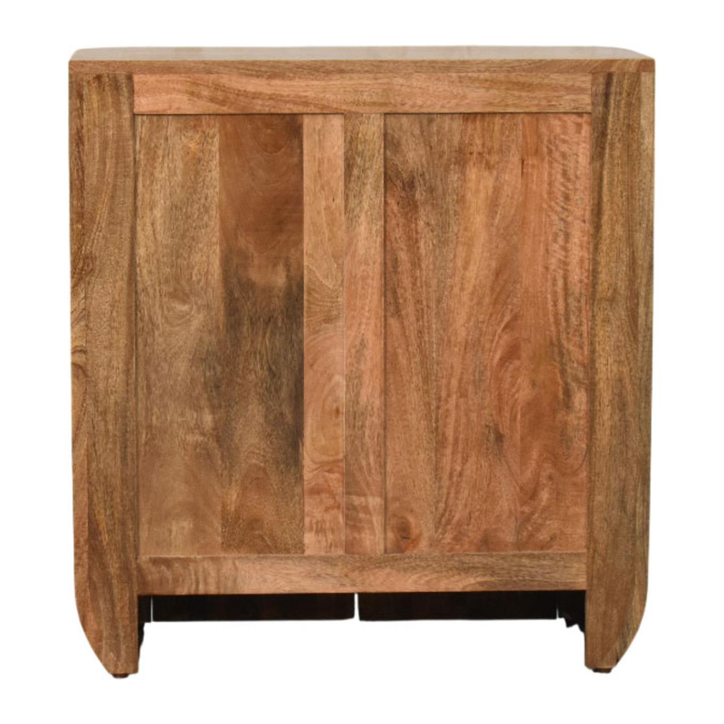 Artisan Furniture Solid Wood Fluted Curve Cabinet, 2 Doors, Brown