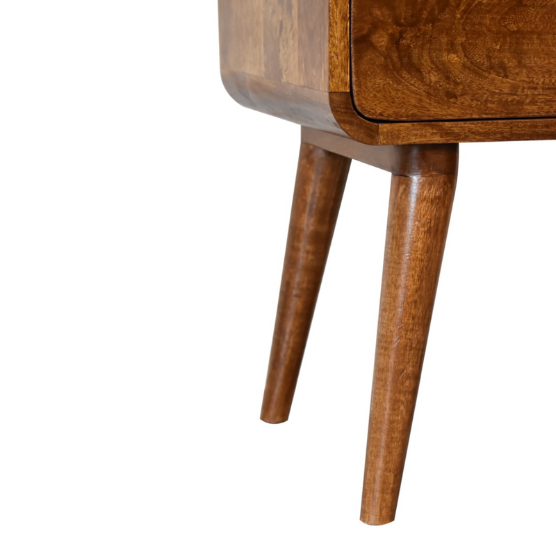 Artisan Furniture Solid Wood Curved Chestnut Bedside