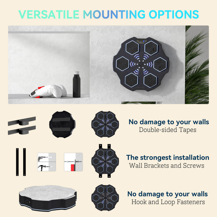 SPORTNOW Music Boxing Machine with Bluetooth Connection and LED Light