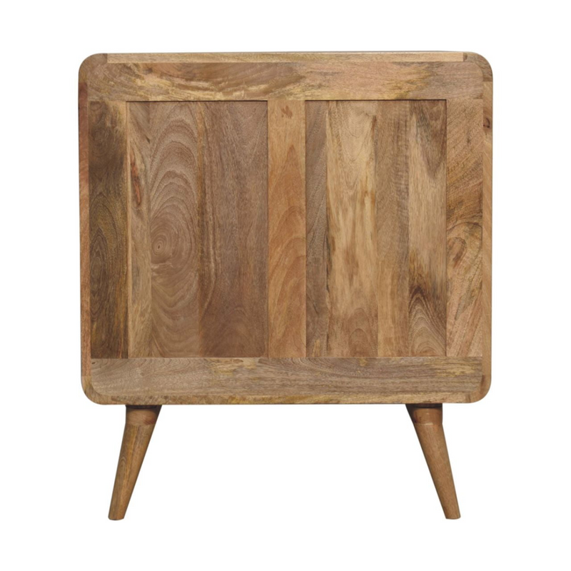 Artisan Furniture Solid Wood T-bar Ridged Cabinet, Light Brown, 2 Doors