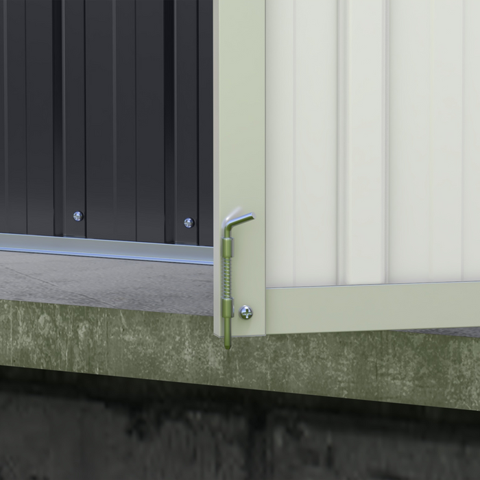 Outsunny 11 x 5.6ft Galvanised Metal Garden Shed with Lockable Doors, Grey