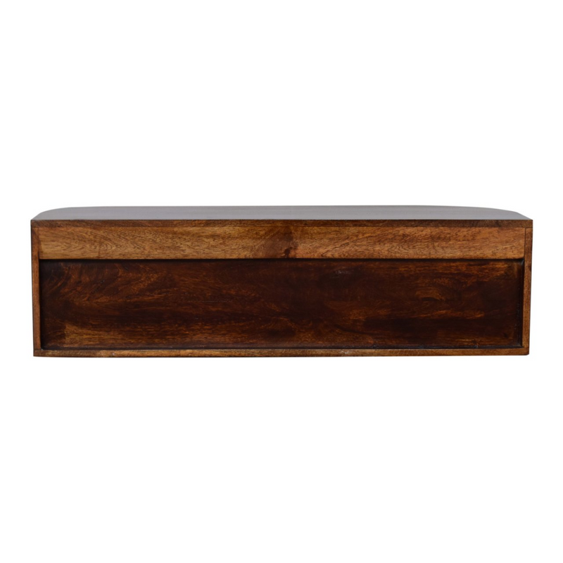 Artisan Furniture Solid Wood Chunky Chestnut Wall Mounted Console, Brown, 2 Doors