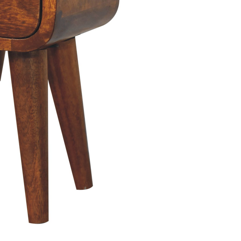 Artisan Furniture Solid Wood Extra Mini Curved Chestnut Bedside