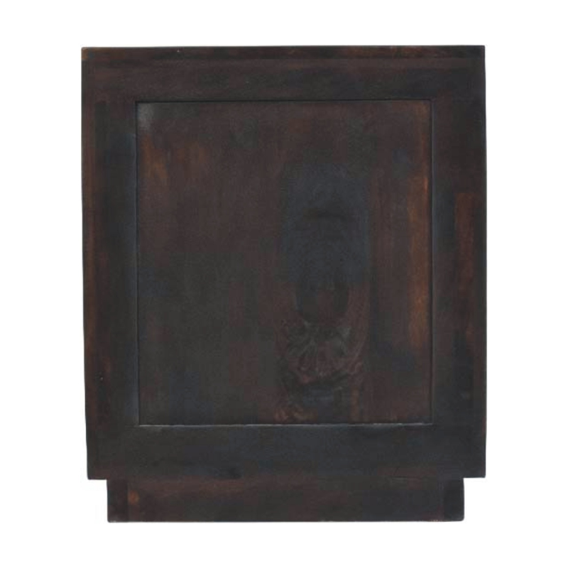Artisan Furniture Solid Wood Milan Bedside, 1 Drawer & 2 Doors, Dark Brown