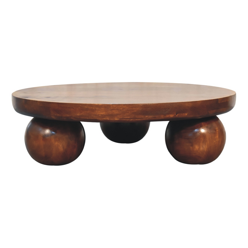 Artisan Furniture Solid Mango Wood Chestnut Central Ball Table