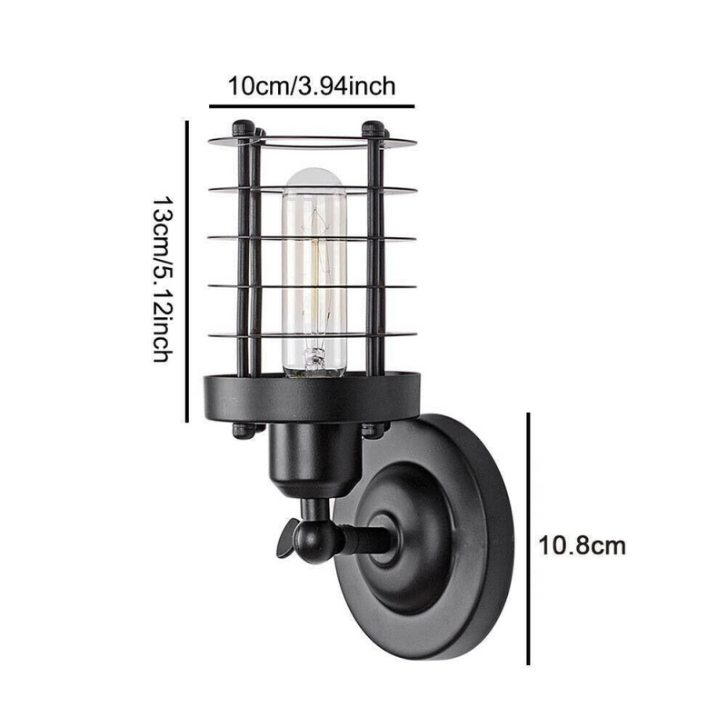 Modern Metal Cage Adjustable Wall Sconce Loft Lamp Shade~2339