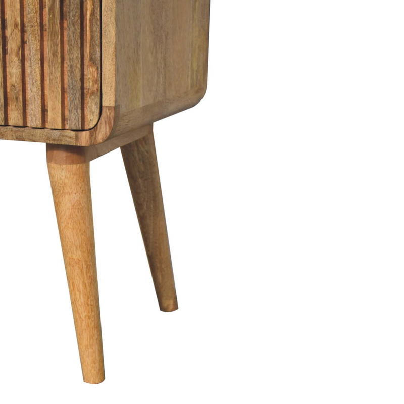 Artisan Furniture Solid Wood T-bar Ridged Bedside