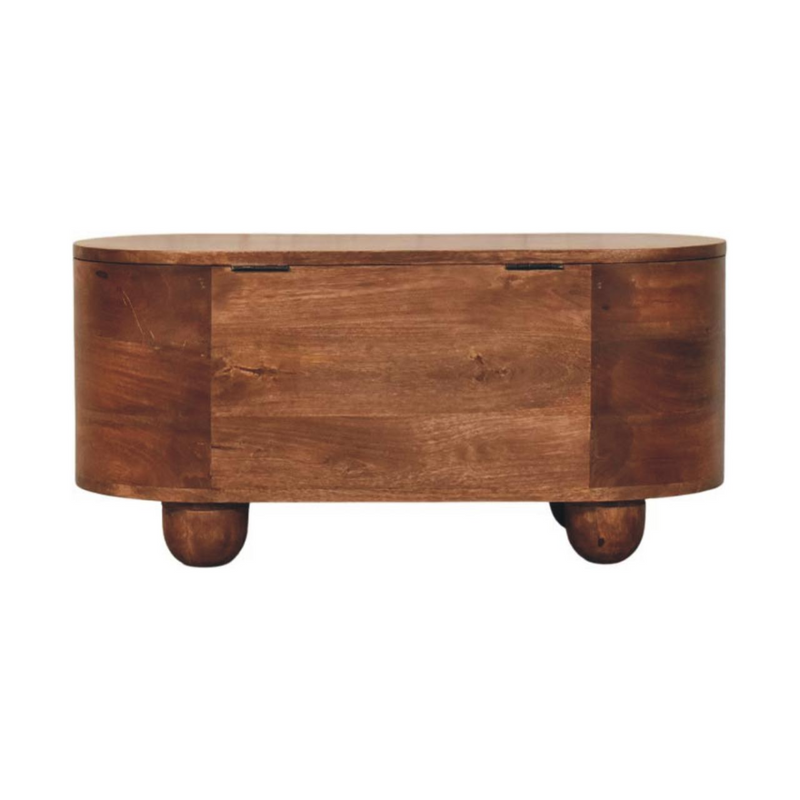 Artisan Furniture Solid Wood Curva Storage Trunk, Brown