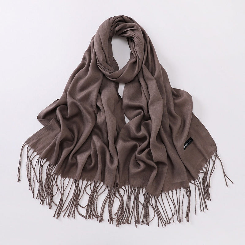 Autumn And Winter Cashmere-like Solid Color Long Scarf