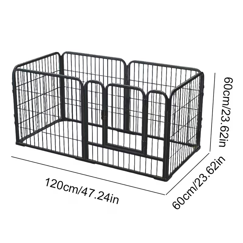 Indoor Dog Playpen 120cm | 6-Panel Stainless Steel Pet Fence & Kennel for Small/Medium Dogs, Rabbits & Cats