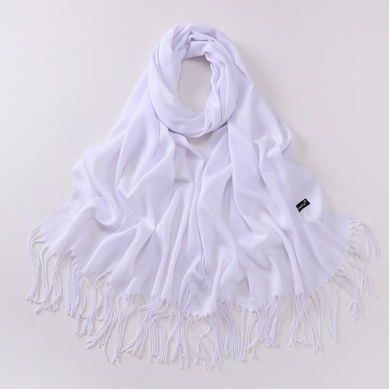 Autumn And Winter Cashmere-like Solid Color Long Scarf