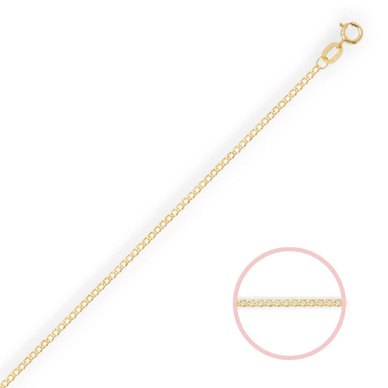 9ct Gold Faceted Flat Curb Chain