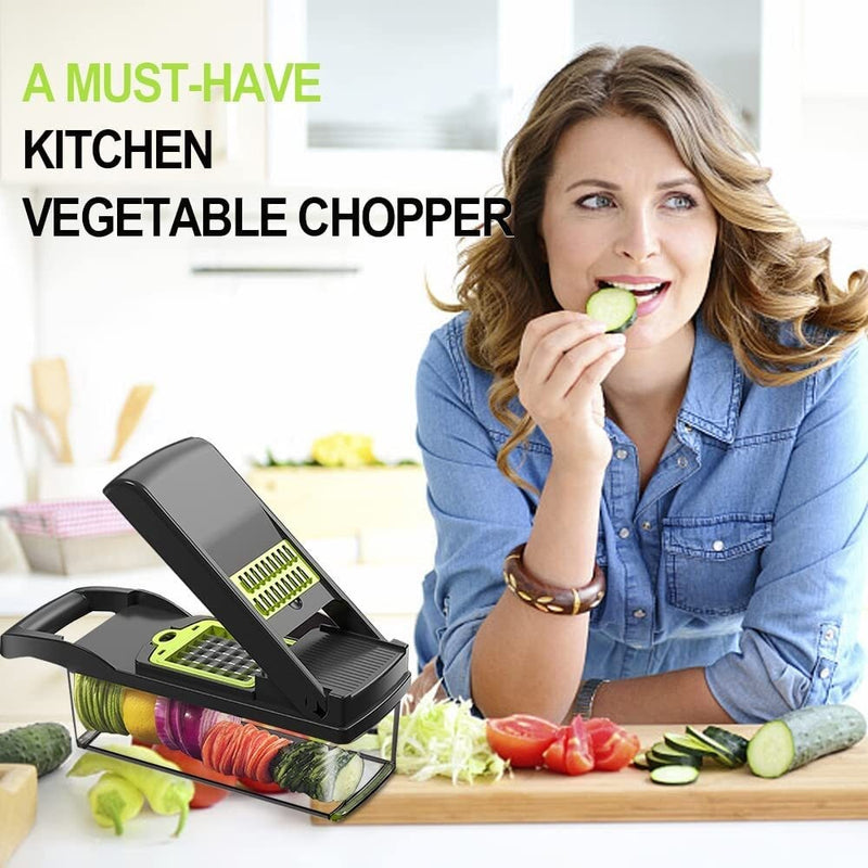 16 in 1 Vegetable Chopper Salad Fruit Mandolin Slicer Food Dicer Cutter Peeler~