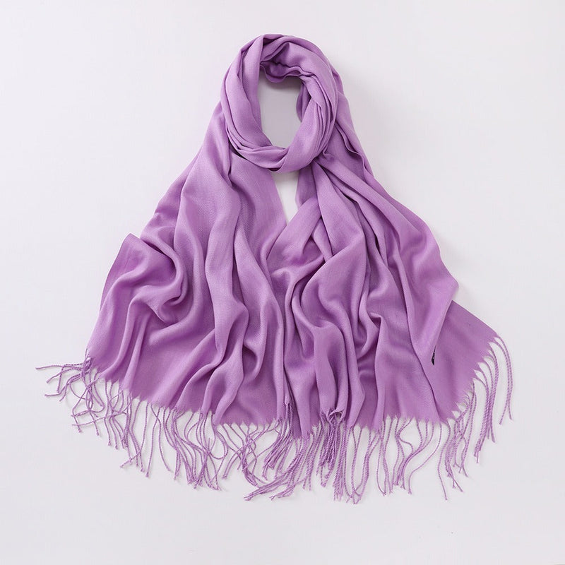 Autumn And Winter Cashmere-like Solid Color Long Scarf