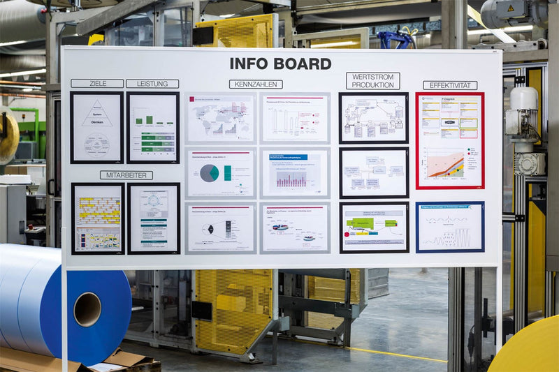 Durable DURAFRAME Magnetic Document Signage Frame for Metal | 5 Pack | A4 Blue