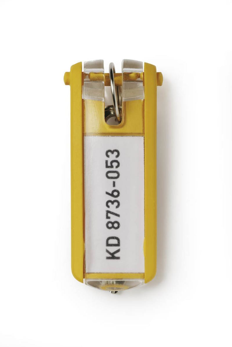 Durable Key Clips Organisational Label Hooks | 6 Pack | Yellow