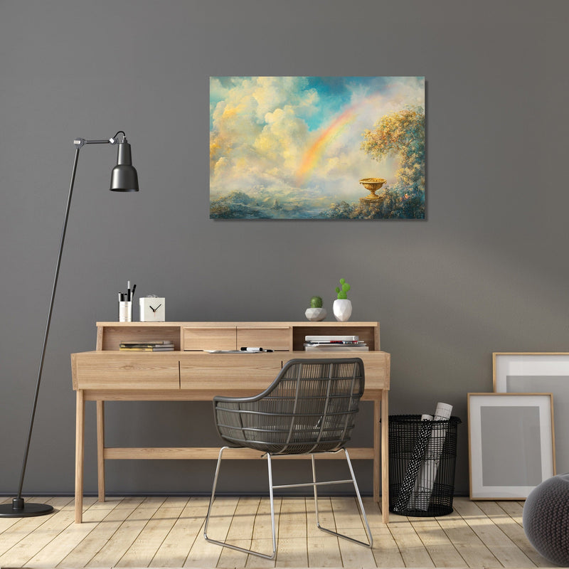 Rainbow and Gold Canvas