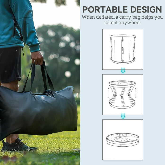 SPORTNOW Ice Bath Tub Outdoor, 210L Portable Cold Water Therapy Tub, Black