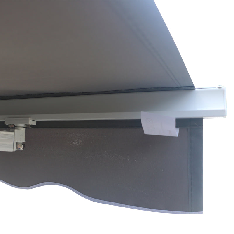 3x2.5m Manual Awning Canopy Sun Shade Shelter with Winding Handle, Grey