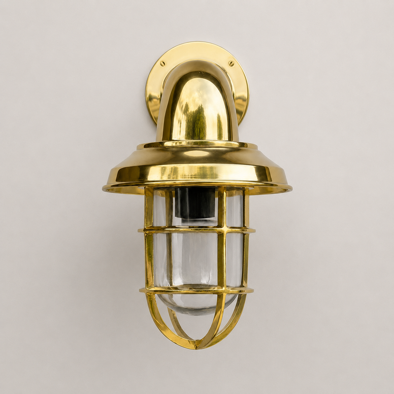 Wells - Solid Brass Bulkhead Outdoor & Bathroom Wall Light