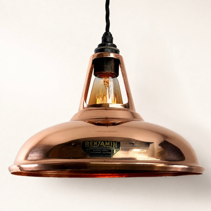 Cawston - Genuine Solid Copper Slotted Lampshade Pendant Ceiling Light - 11 Inch