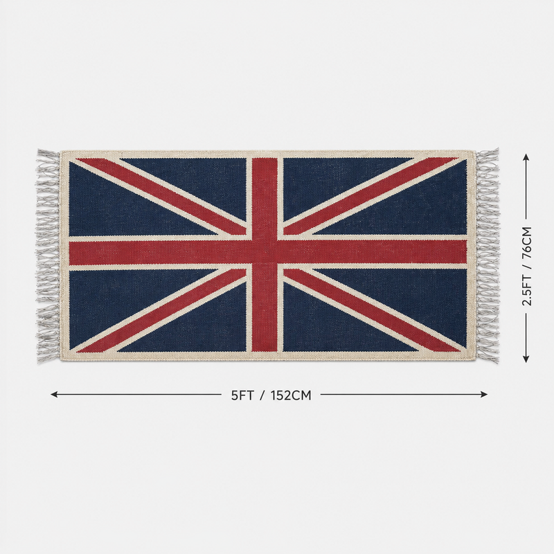 Hand knotted Reversible British Union Jack Jubilee Rug