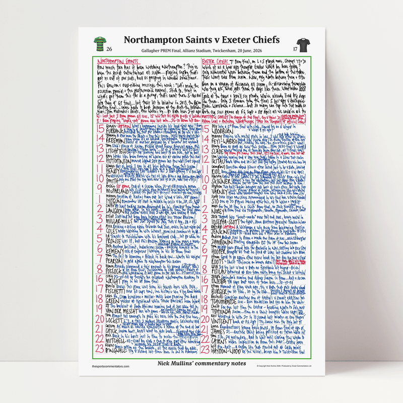Northampton v Exeter, Premiership Final Jun 2026 - Mullins