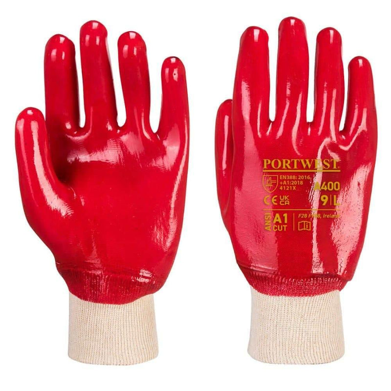 Portwest A400 PVC Knitwrist Gloves