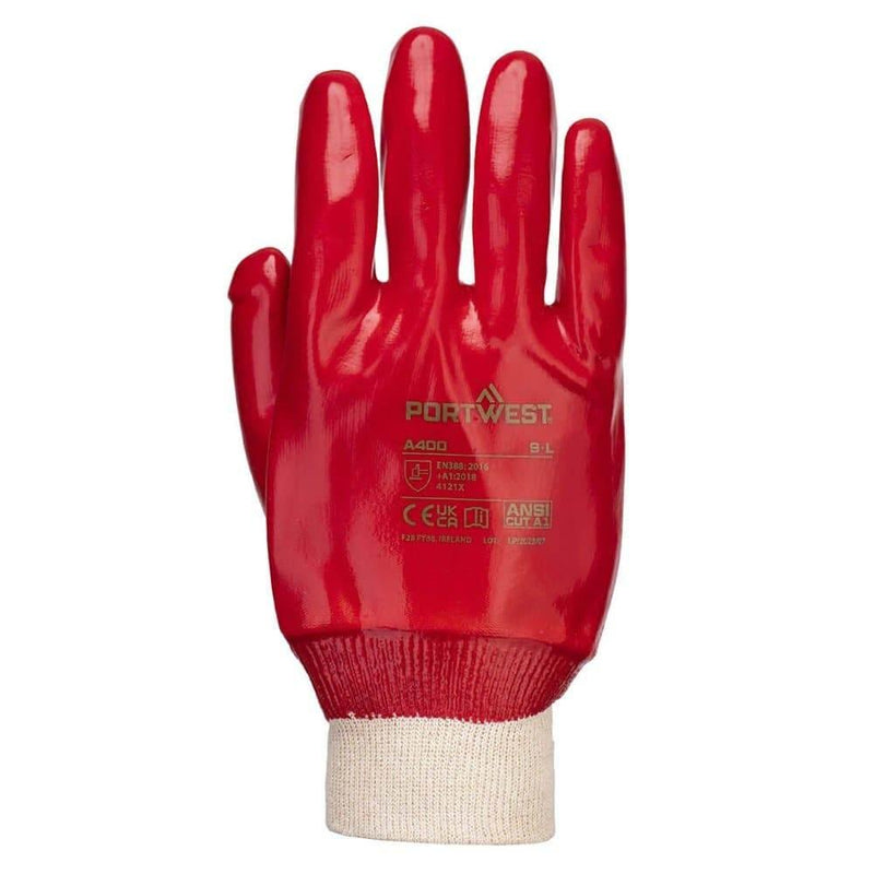 Portwest A400 PVC Knitwrist Gloves