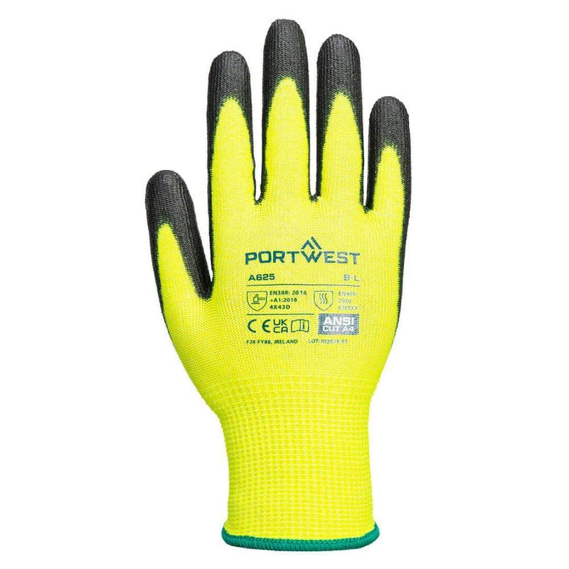 Portwest A625 Vis-Tex Cut Resistant PU Gloves