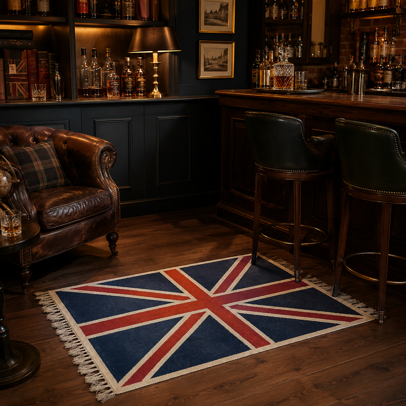 Hand knotted Reversible British Union Jack Jubilee Rug