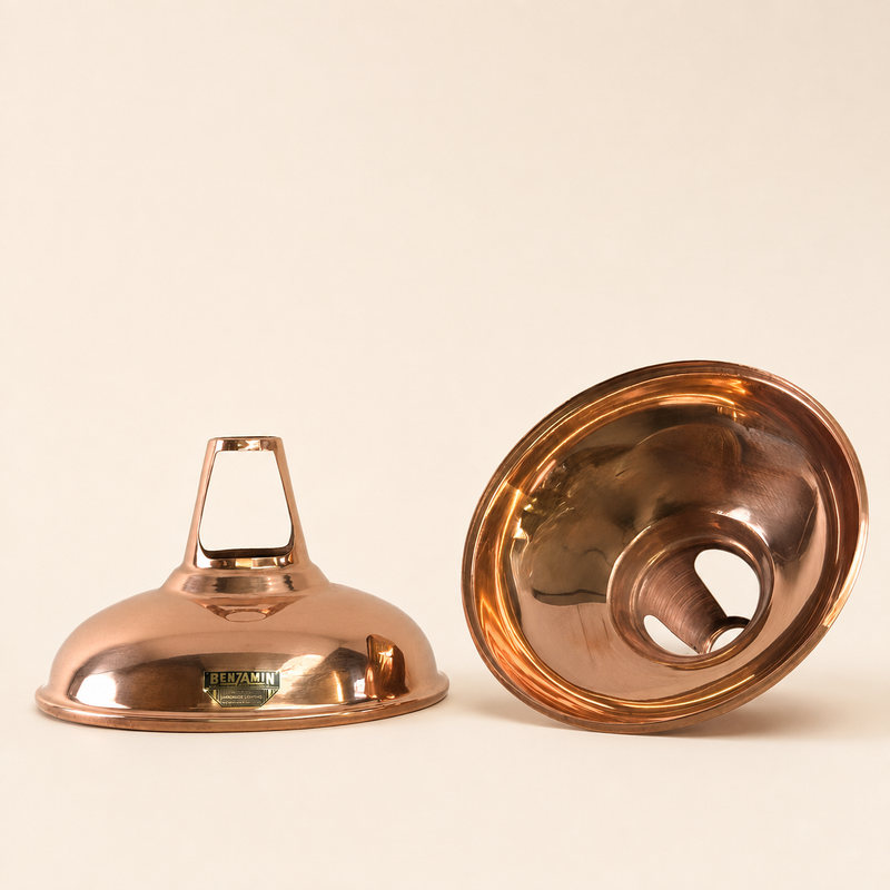 Cawston XL - Genuine Solid Copper Slotted Lampshade Pendant Set Light - 14 Inch