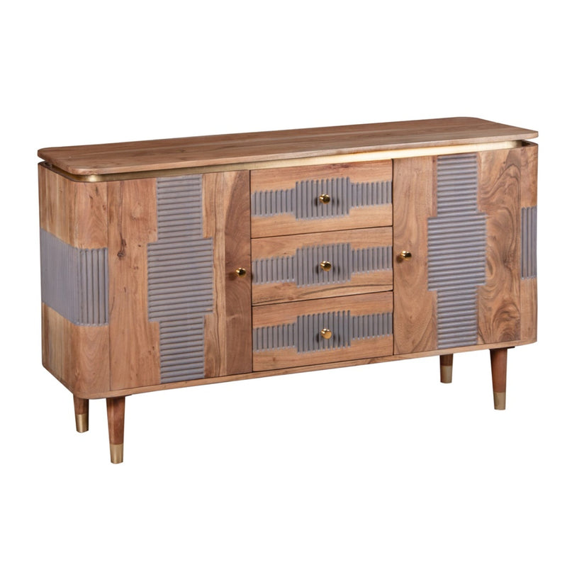 Berkley Acacia Wood 2 Doors 3 Drawers Sideboard